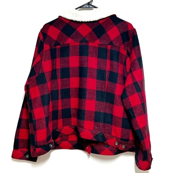 Torrid Buffalo Plaid Sherpa Collar Trucker Jacket Plus Sz 3 - Picture 4 of 7